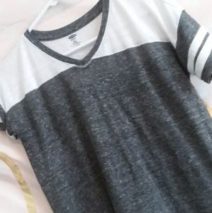 White & grey baseball tee